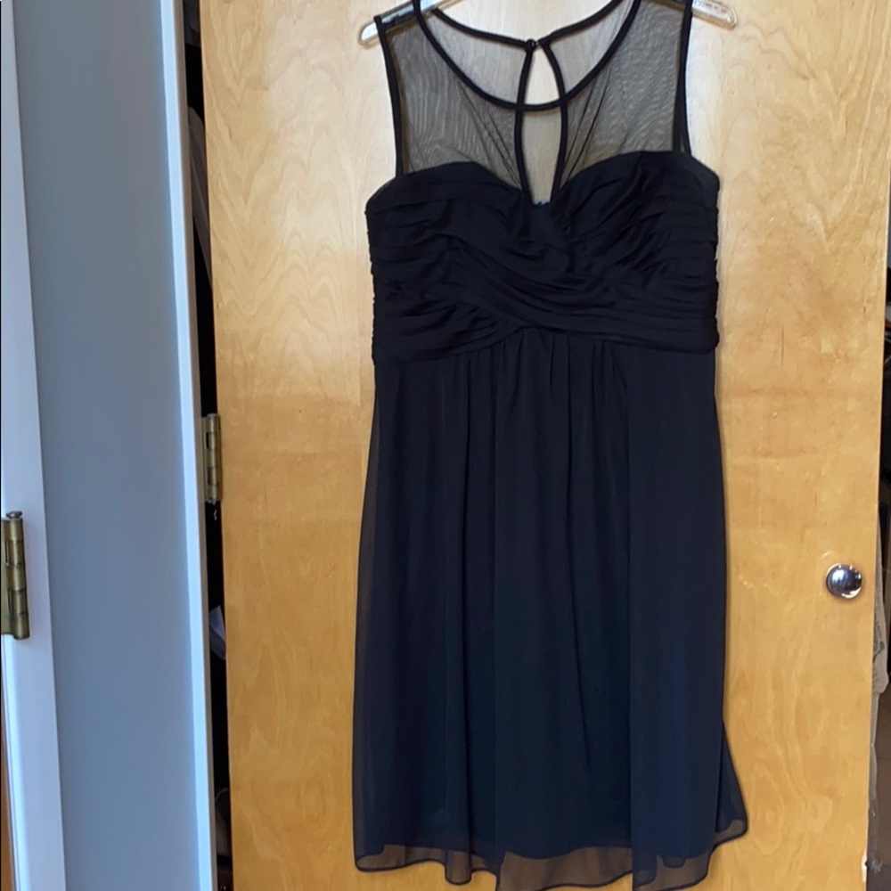 Black mesh neckline dress